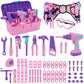 Kids Tool Set, 67 PCS Toddler Tool Box with Electronic Toy Drill&Tape Measure, Pretend Play Tool Kit with Tool Belt, Christmas B