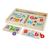 Melissa & Doug Abc Picture Boards - Educational Toy With 13 Double-Sided Wooden Boards And 52 Letters , White