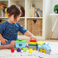 Green Toys Stack & Sort Train, Blue - 12 Piece Pretend Play, Motor Skills, Kids Toy Vehicle Playset. No Bpa, Phthalates, Pvc. Dishwasher Safe, Recycled Plastic, Made In Usa.