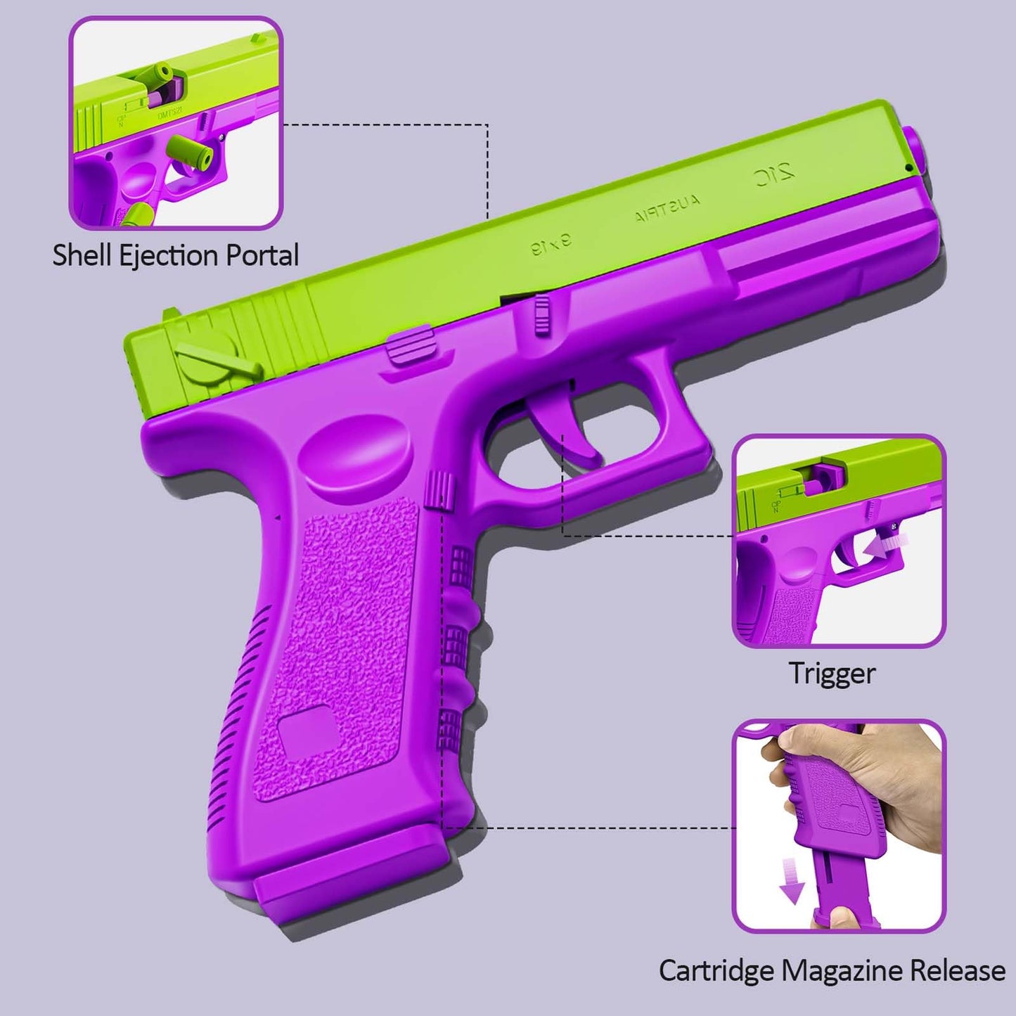 Llessoo Shell Ejecting Toys 1911, 2 Packs Fidget Toys, Toys With 10 Shells Can Be Loaded But Can'T Be Fired, Great Birthday Hall