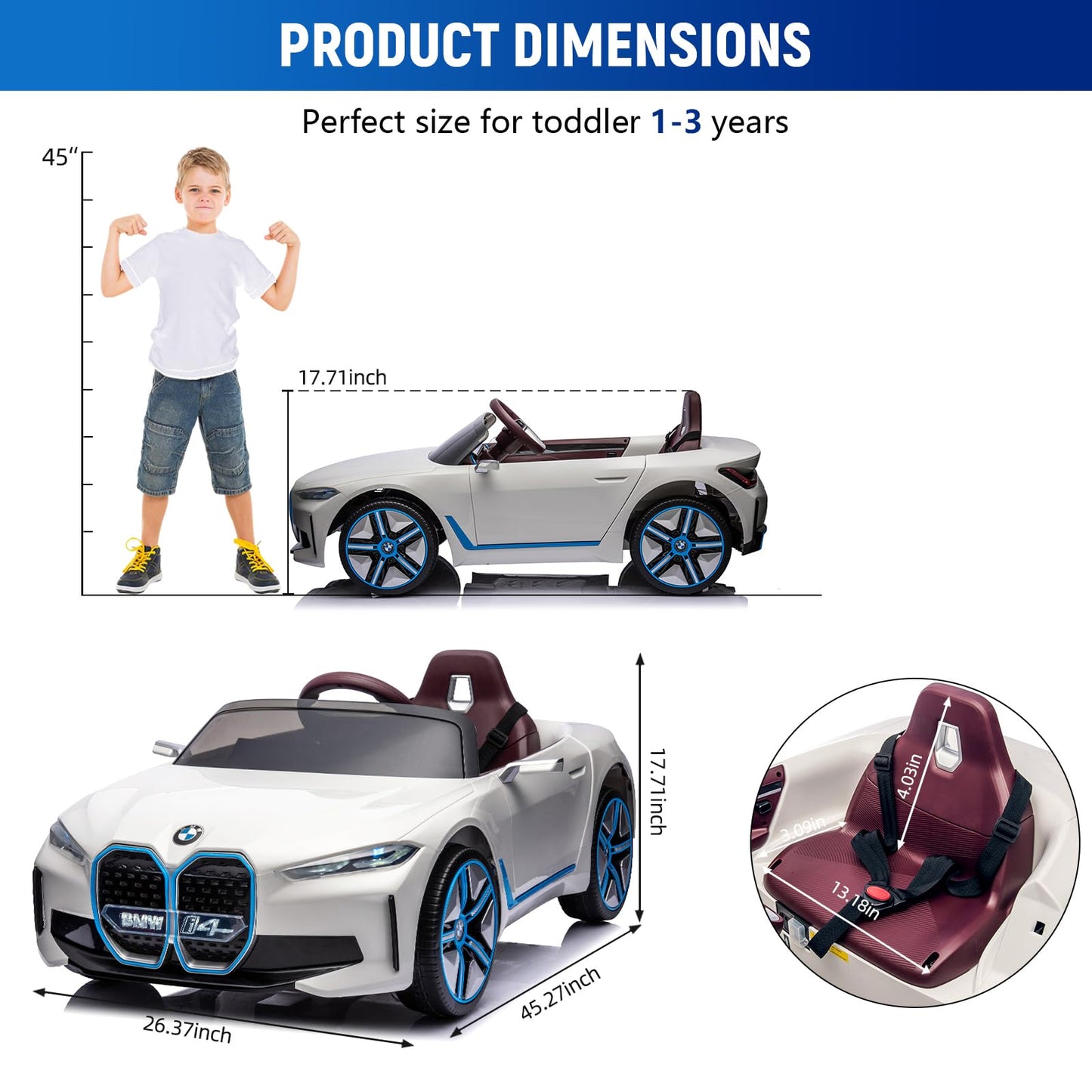 Licensed Bmw Kids Ride On Car With Remote Control By Bopilon 12V 7Ah Electric Car For Kids Battery Powered Ride On Toys Car For