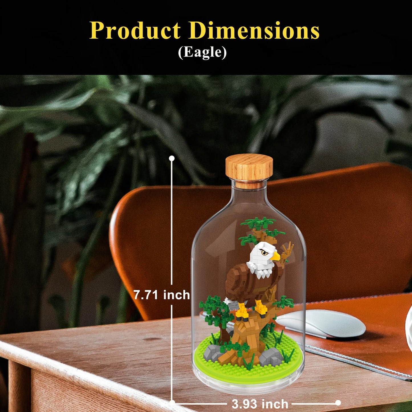 OLTLYUNH Creative Eagle Toy Building Set mature-themed Mini Animal Friend Set Party Favors Gift for Kids Animal Lover Office Home Decor Birds Building Block New Year Easter Birthday Gift for Boys Girls(Eagle)