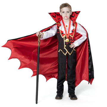 Spooktacular Creations Child Vampire Costume For Boy, Scary Halloween Red Vampire Costume For Kids Dress Up-S(5-7Yr)
