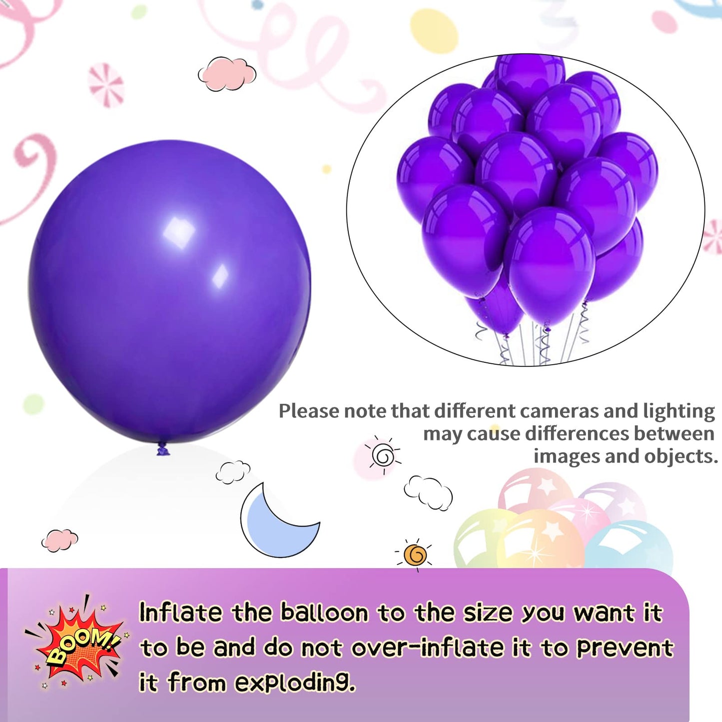 Kawkalsh Purple Balloon Arch Kit 111Pcs 18 12 5 Inch Latex Party Balloons Garland For Birthday Baby Shower Wedding Engagement An