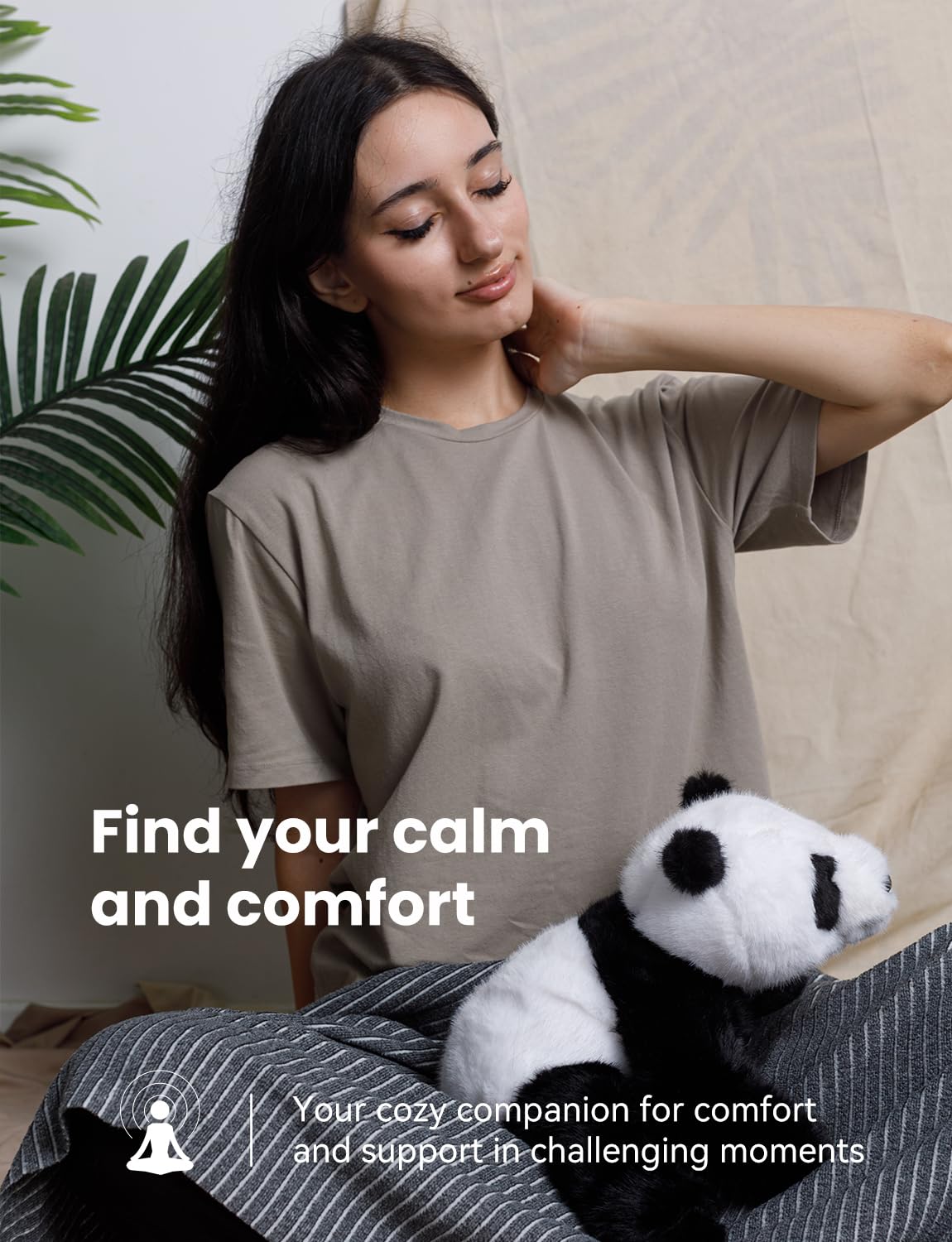 Wtdeplush Weighted Panda Plush Stuffed Animals - 14'' 3.5 Lbs Weighted Microwavable Panda Heated Stuffed Animal Heating Pads For