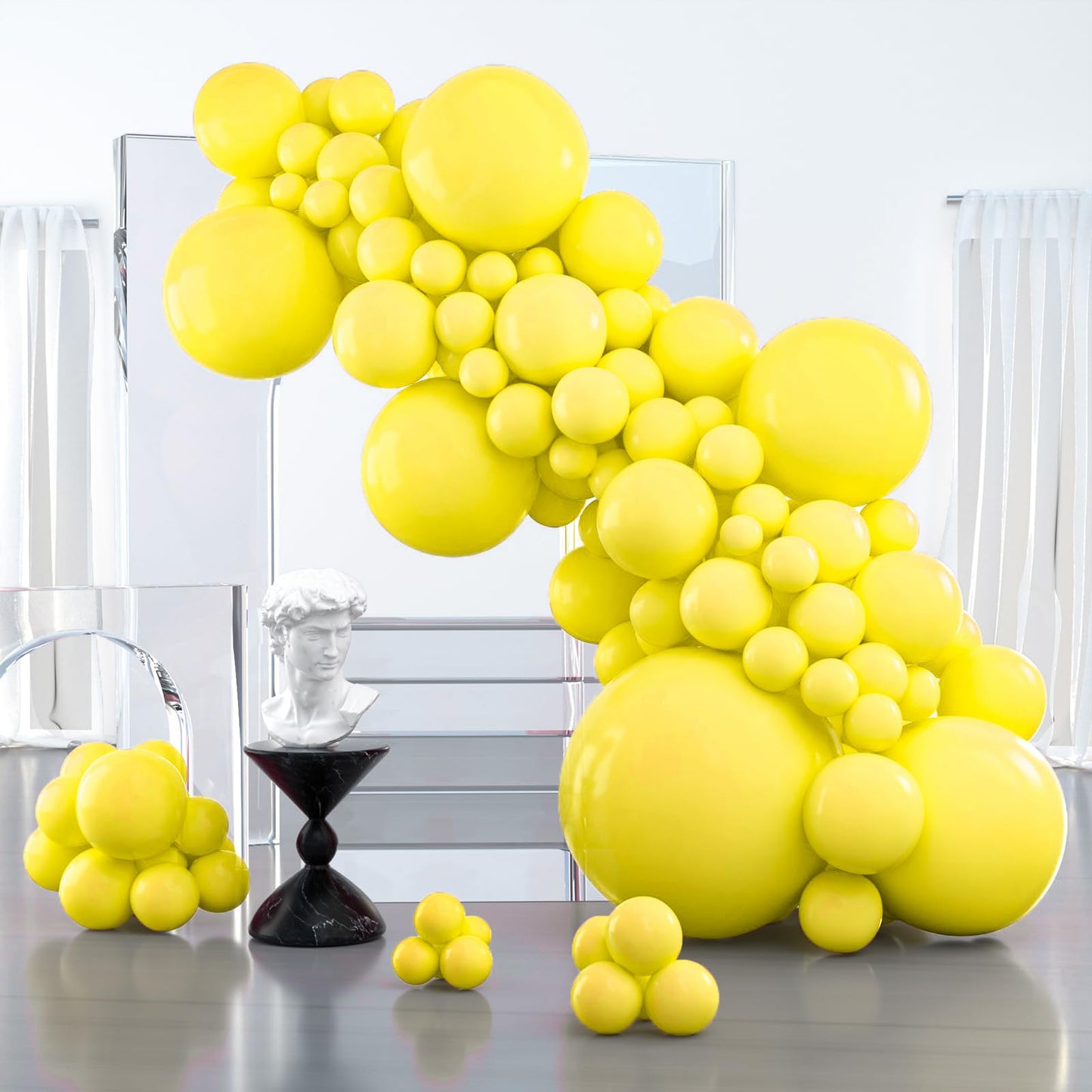 Partywoo Yellow Balloons, 127 Pcs Matte Yellow Balloons Different Sizes Pack Of 36 Inch 18 Inch 12 Inch 10 Inch 5 Inch Yellow Latex Balloons For Balloon Garland Arch As Party Decorations, Yellow-Y55