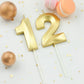 CAKE CODE 2.76 Inch Diamond Gold 12 Number Birthday Candles, Gold Number Candles, Cake Number Candles, Party Celebration