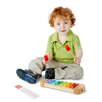Melissa & Doug Caterpillar Xylophone Musical Toy With Wooden Mallets 15.25' X 6.5' X 1.5 - For Toddlers,Ages 3+,Blue
