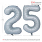 40 In Matte Gray Number Balloons Helium Foil Mylar Balloon Birthday Party Banquet Decoration 25