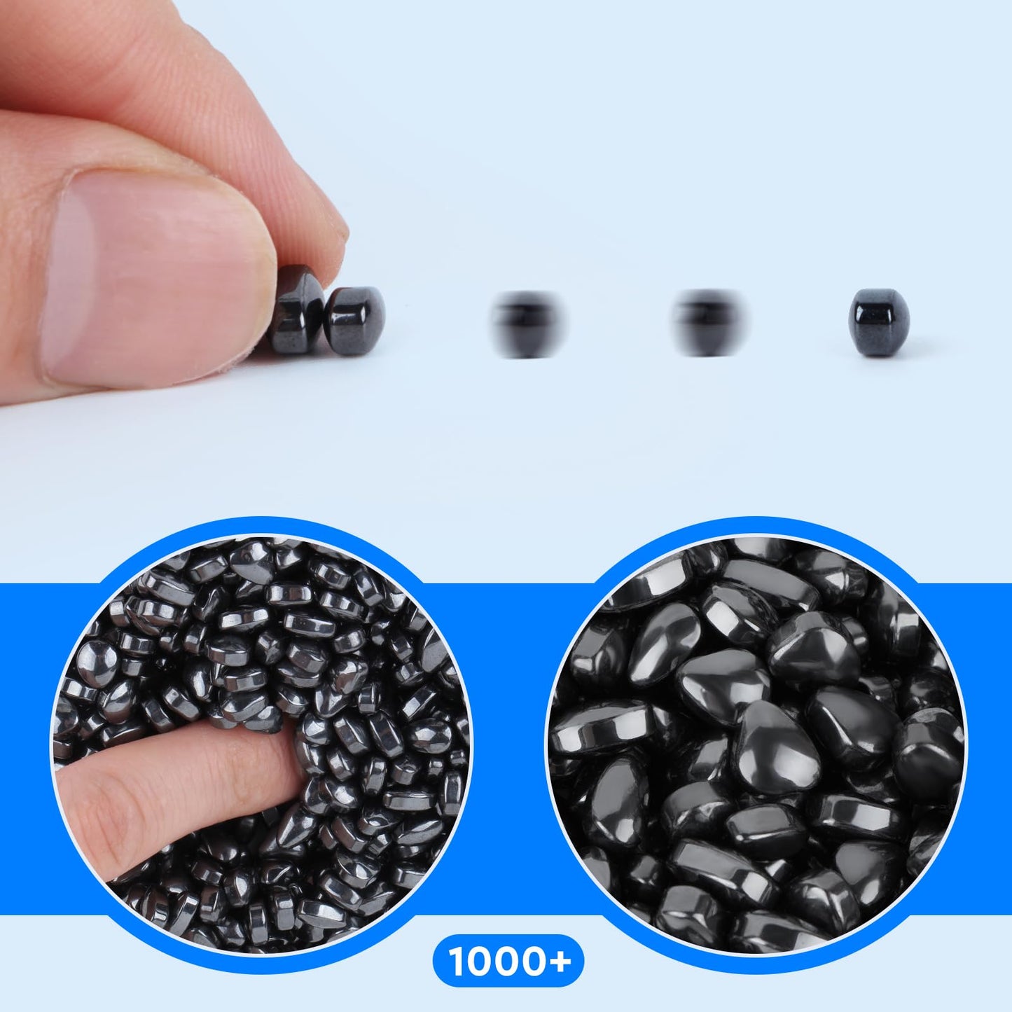 Gimobote Original 1000+ Ferrite Putty Black, Fidget Toy Ferrite Rocks For Stress Relief, Sensory Toy For Adults & Teens 14+, Fer