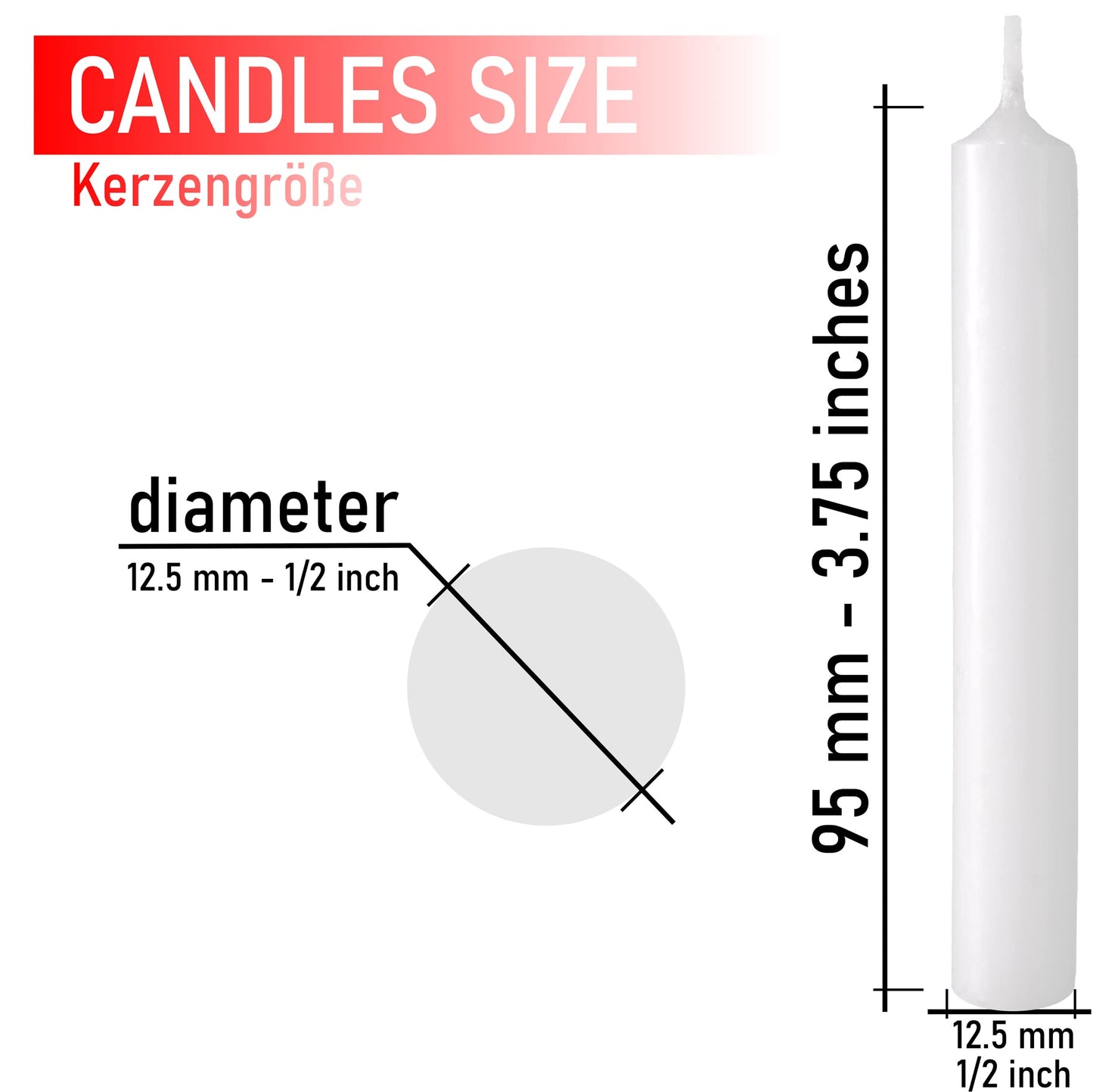 BRUBAKER Tree Candles - Pack of 40 - White - 3 x  Inches - Made in Europe - Christmas Wax Candles for Pyramids, Carousels & Chim