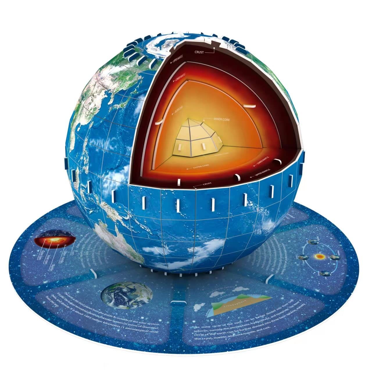 Geography Stop Educational 3D Earth Globe Puzzle Kit For Kids 8-14, Geography Learnin ...