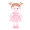 Onetoo Plush Rag Doll Sleeping Cuddle Buddy Doll Soft Baby Doll For Girls First Baby Doll Wear Pink Skirt Dress 14'(Milly Series)