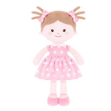 Onetoo Plush Rag Doll Sleeping Cuddle Buddy Doll Soft Baby Doll For Girls First Baby Doll Wear Pink Skirt Dress 14'(Milly Series)