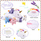 5 Pieces Magical Creature Stuffed Animals For Girls, 1 Big Mommy With 4 Mini Babies, Soft Plush Toys For Kids Ages 3 And Up,Grea