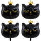 Giant Cat Balloons 22 Inch Adorable Black Crown Kitty White Cat Balloons For Kitten Pet Cat Theme Birthday Party Decorations