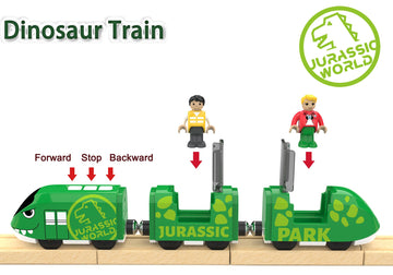 Toy Train Set For Wooden Tracks, Battery Operated Train For Toddlers, Motorized Train With Dinosaur Train For Kids, Electric Train Toy Compatible With Thomas & Friends, Brio