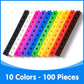 Odoorgames 100 Pcs Linking Cubes - Building Blocks For Kids, Connecting Cubes With 384 Stickers, Perfect Math Learning Tool & Ed