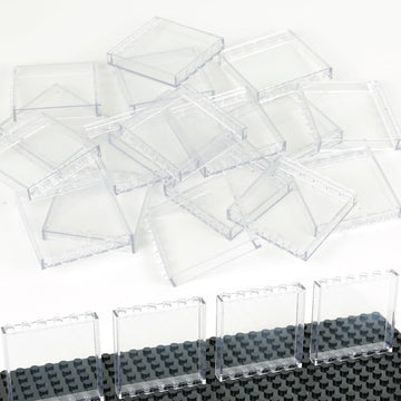 Clear Tranparent Flat Plates Bricks, 24 Pieces And Parts 1X6X5 Classic, Window Bulk Building Blocks Accessories (Transparent) (Tansparent 1X6X5)
