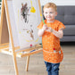 Bumkins Short Sleeve Smock, Toddler Reusable Waterproof Bib For Girls And Boys Ages 3-7 Years, Junior Childrens, Kids Paint Apron, Arts, Crafts And Play With Pocket, Soft Fabric, Boho Orange