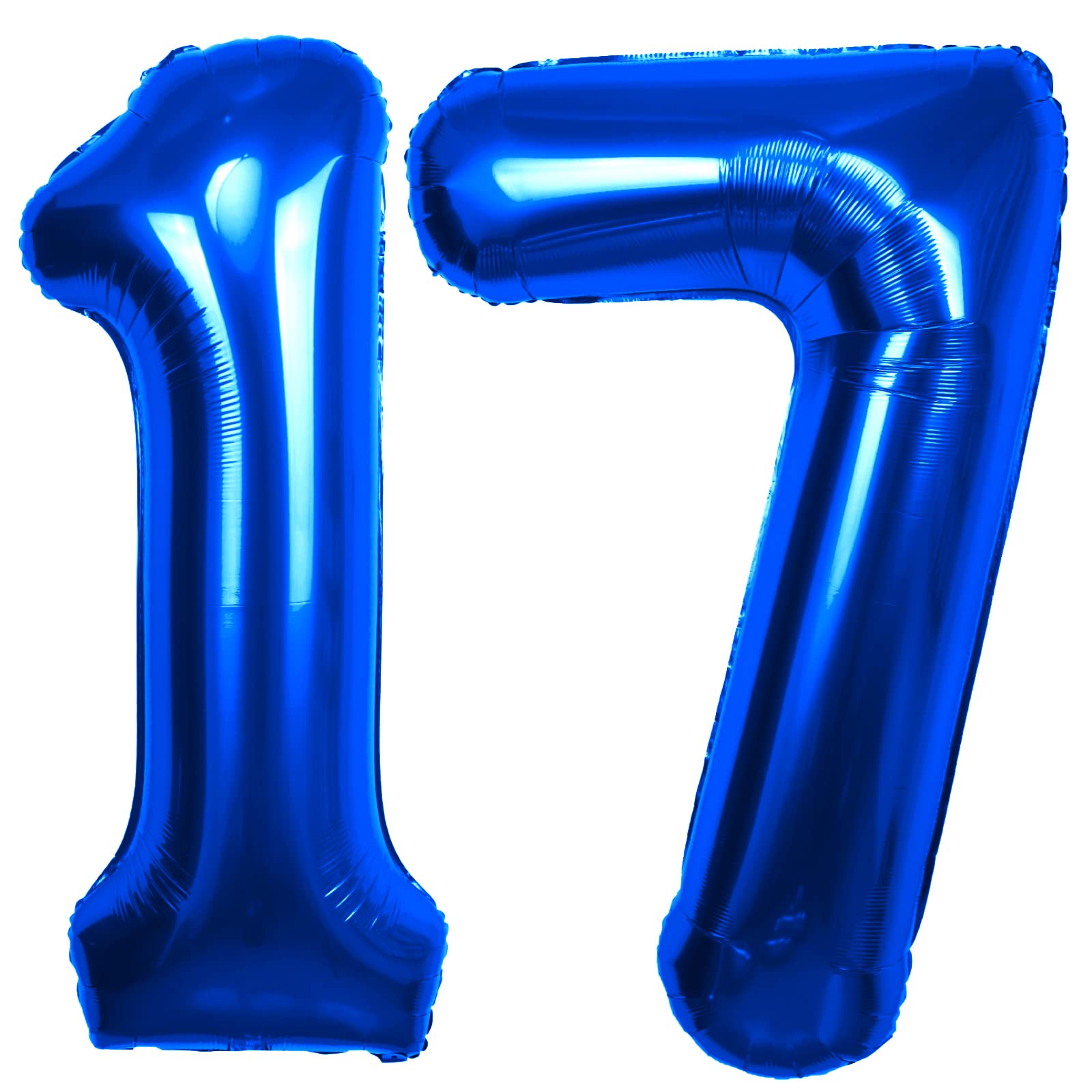 40 Inch Number 17 Balloon Blue Jumbo Giant Big Large Number 17 Foil Mylar Blue Balloons 71Th Birthday Party Anniversary Decorati