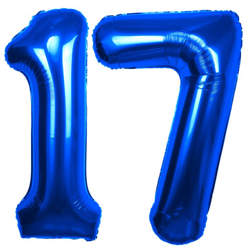 40 Inch Number 17 Balloon Blue Jumbo Giant Big Large Number 17 Foil Mylar Blue Balloons 71Th Birthday Party Anniversary Decorati
