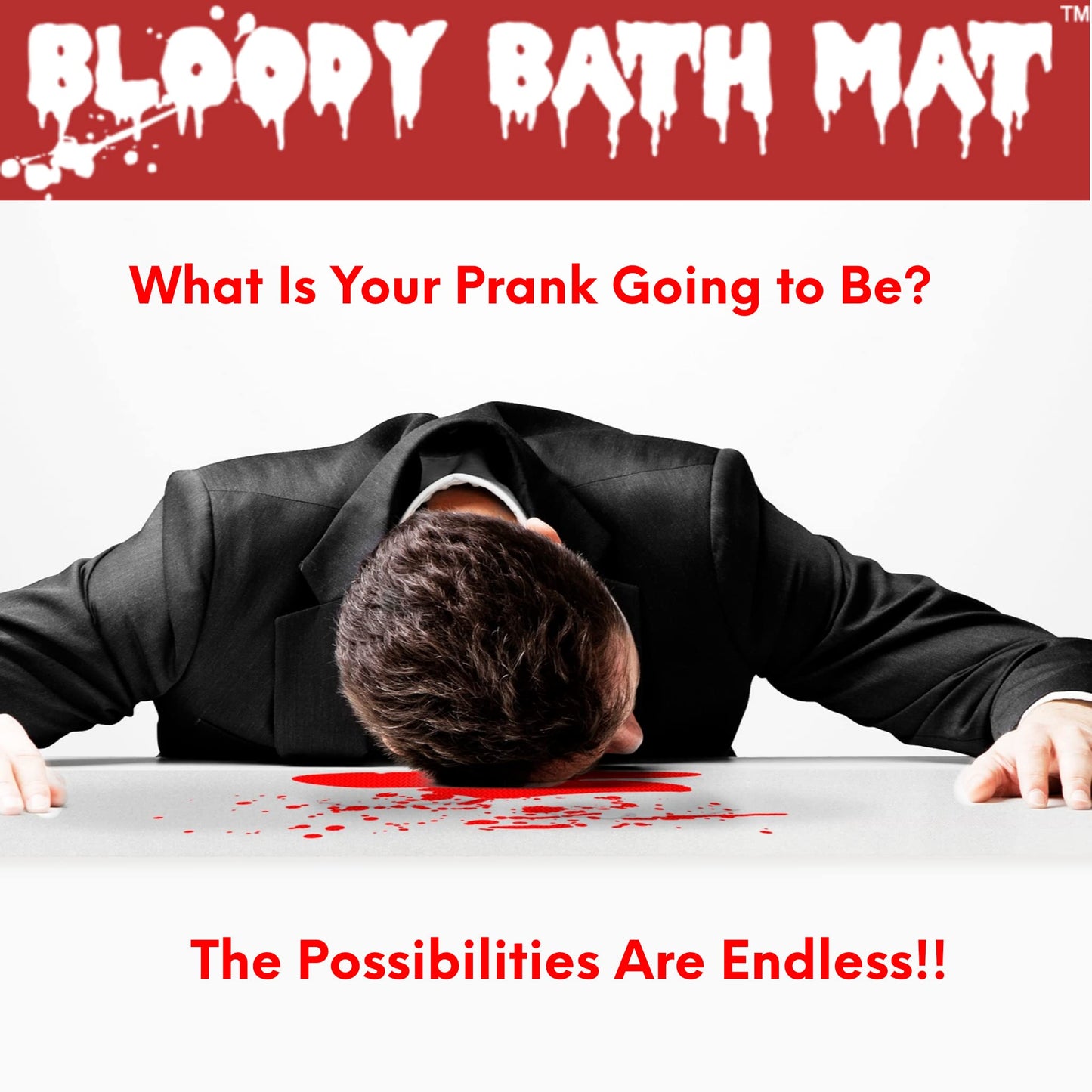 IntroWizard Bloody Mat - Color-Changing Vinyl Bath Mat, 22"x13", Red, Disappearing Footprints, Non-Absorbent