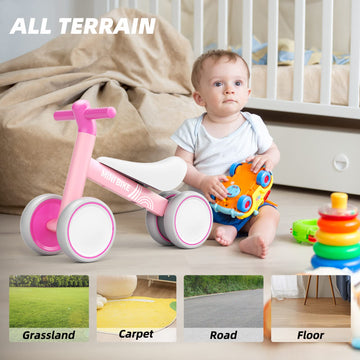 67I Baby Balance Bike For 1 Year Old Boys & Girls 12-24 Month, Toddler First Bicycle Toy (Pink)