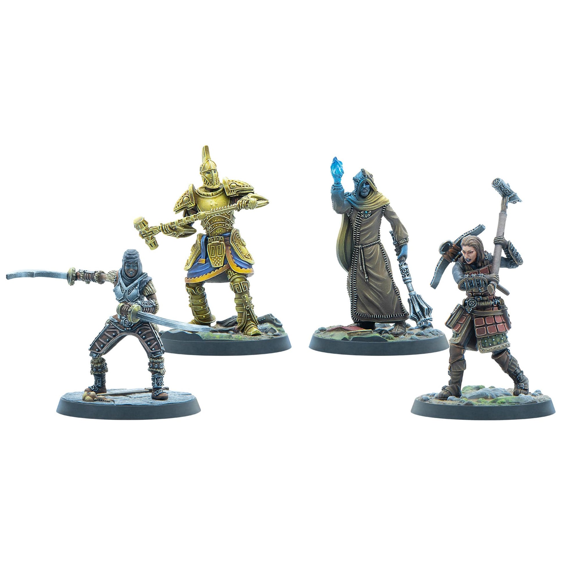 Modiphius Entertainment: The Elder Scrolls: Call to Arms - Adventurer Veterans - 4 RPG Miniatures  Unpainted Resin Figures  Officially Licensed