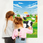 Eaezerav Pin The Tail On The Cow Game With 50 Pcs Tails Large Cow Games Poster For Kids Farm Birthday Party Supplies
