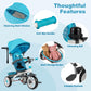 Costzon Tricycle For Toddlers, 4 In 1 Trike W/Parent Handle, Adjustable Canopy, Storage, Safety Harness & Wheel Brakes, Baby Pus