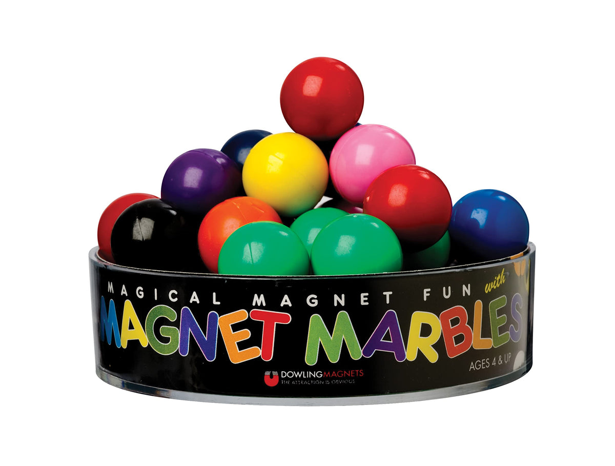 Dowling Magnets  736606 Magnet Marbles (.63 inch in Diameter), Clear Dish, Small, Set of 20