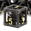 D&D Dice, Hnccesg Metal Dice Set Polyhedral Hollow Role Playing D And D Starter Dice For Rpg Mtg Table Board Games (3D Black)