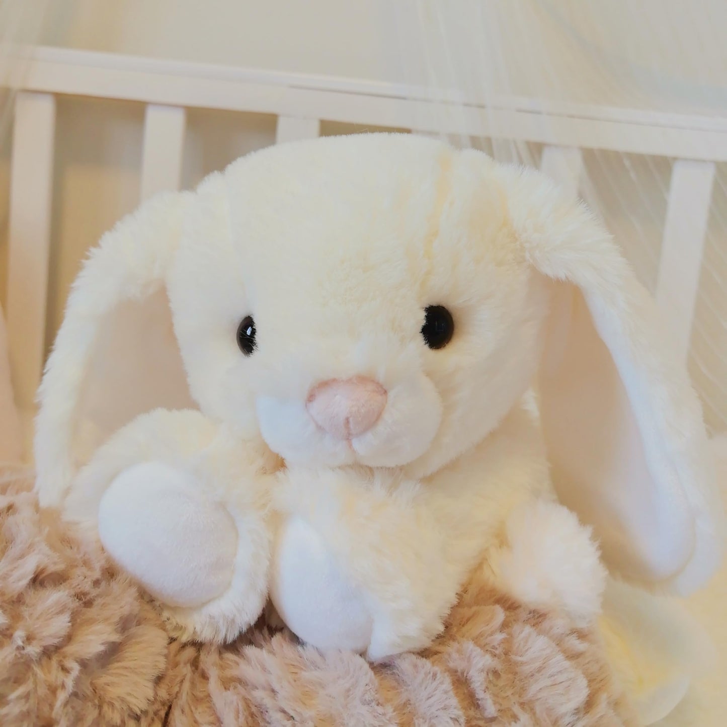 Mikee Fluffie Easter Bunny Stuffed Animals With Clothes & Bow Tie,Safe Material Soft Washable Stuffed Bunny,Cute Plush Toy Rabbi