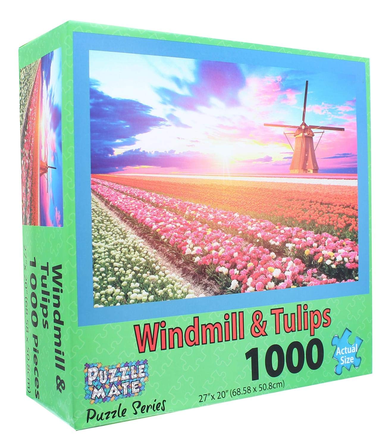 Puzzle Mate - Windmill & Tulips - 1000 Piece Jigsaw Puzzle