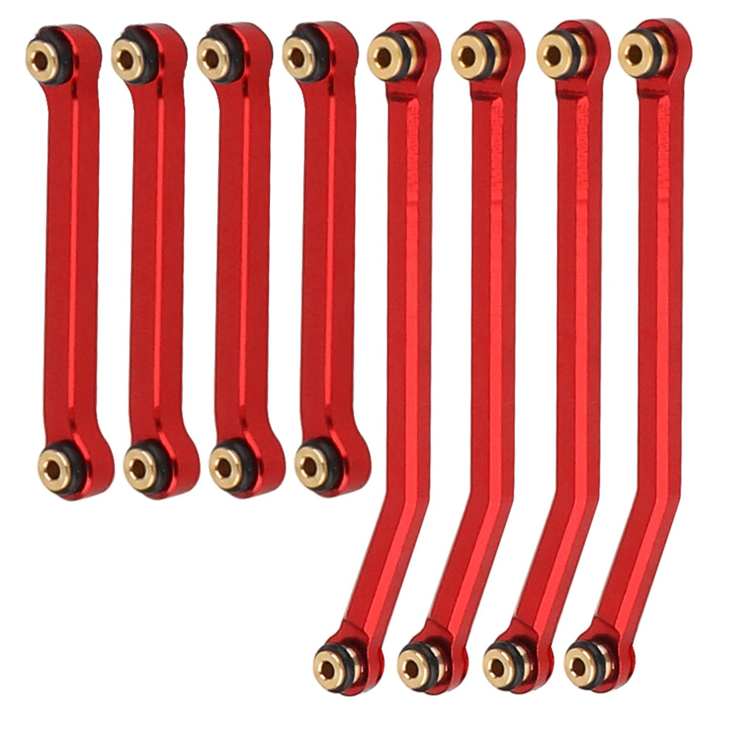RZXYLRC 8PCS CNC Aluminum Alloy High Clearance Chassis Body Links Rod Set for Axial AX24 XC-1 1/24 RC Crawler Car Metal Upgrade 