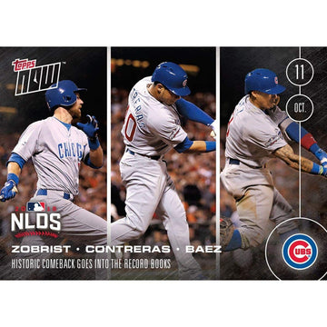 Mlb Chicago Cubs Zobrist, Baez, Contreras #571 Topps Now Trading Card