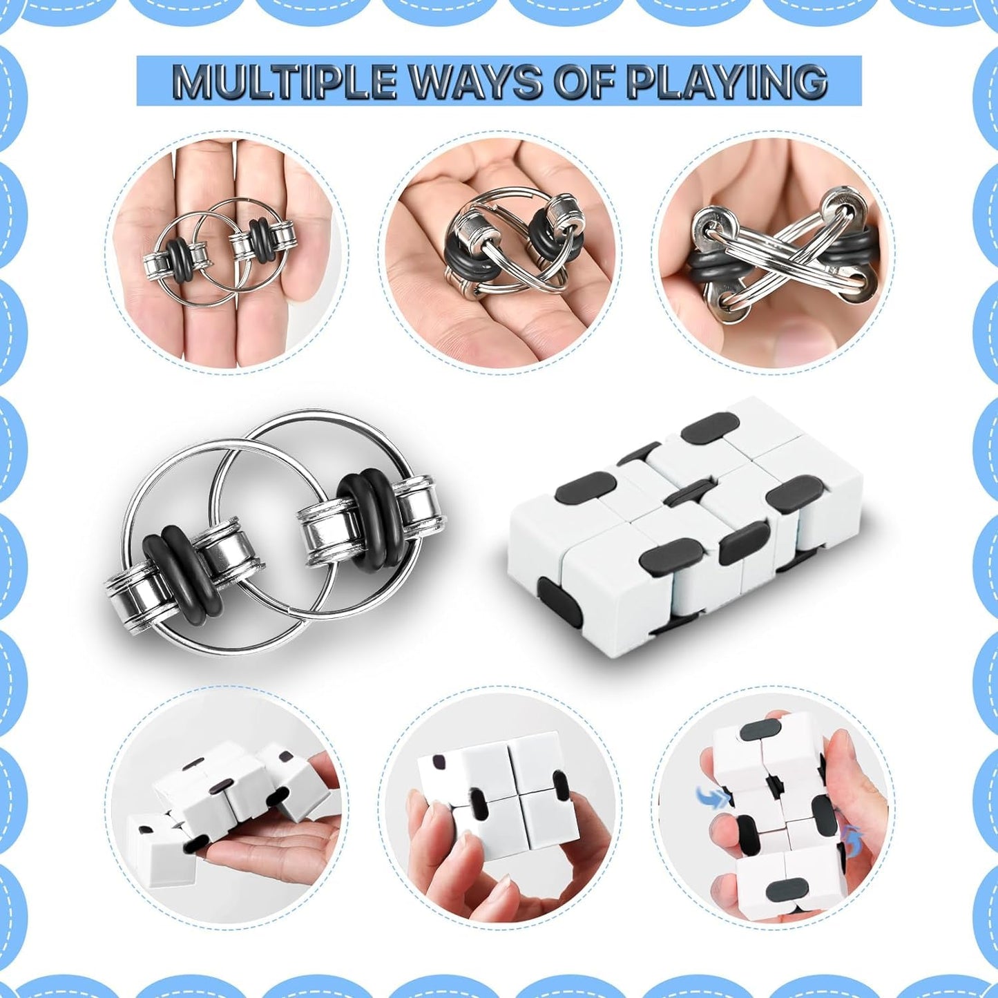 Dr.Kbder Fidget Toys mature-themeds Set  Easter Basket Stuffers Gift for Kids Teen Cool Gadget Sensory Pack with Figette Spinner Cube Relief Stress Magnetic Ring Office Desk Manget Toy for Boys