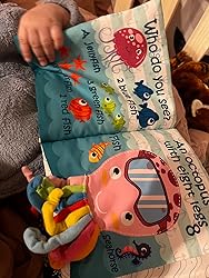 The Ocean Adventure Crinkle Baby Sensory Play Book with Teether Ring