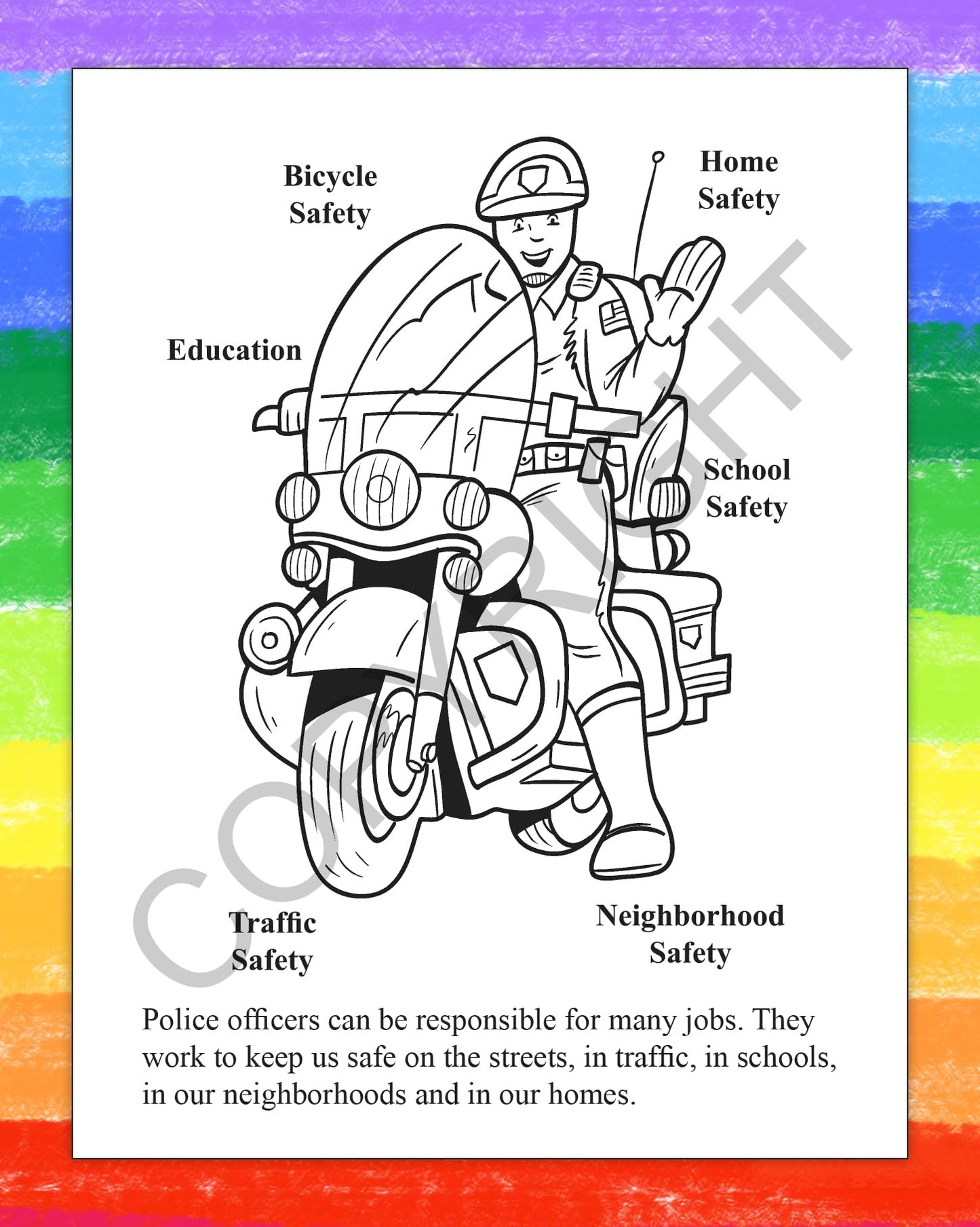 ZOCO - Police Coloring Books for Kids (25 Bulk Pack, Without Crayons) - Games, Puzzles, Activities - Officer Handouts for Kids