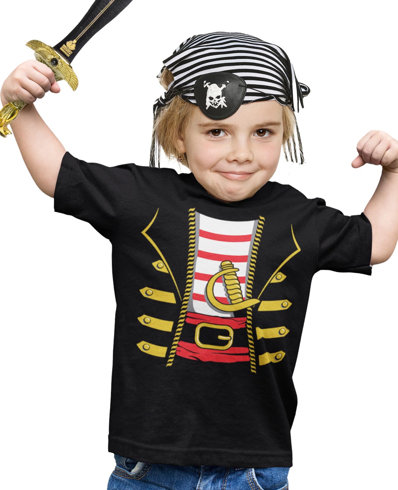 Boys Pirate Shirt Buccaneer Costume Infant And Toddler Kids Halloween Shirts 3T Black