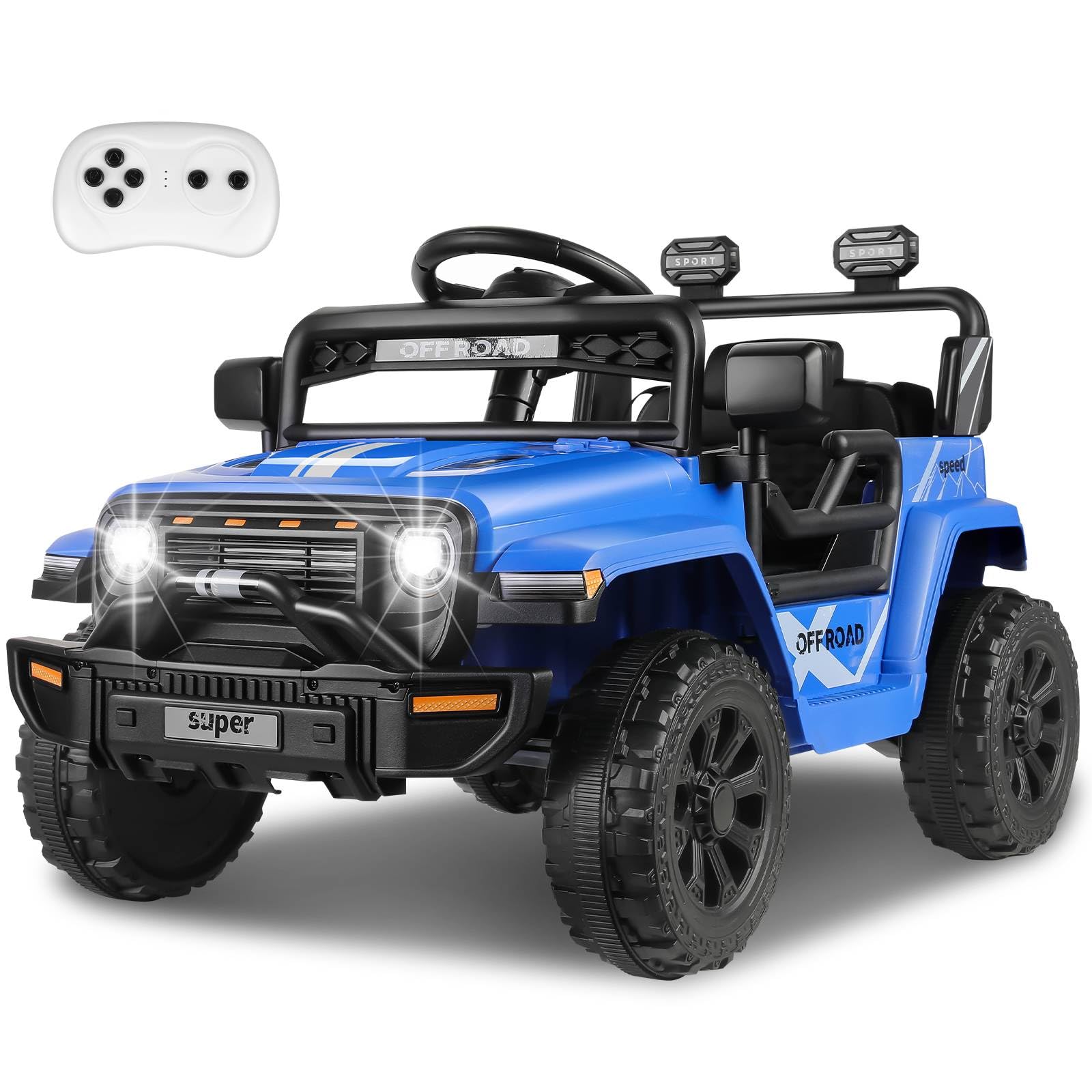 Hikole 12V Kids Ride on Car with Parent Remote Control, Electric Truck Car Toys Gift for Toddler Boys Girls Ages 3-8, Spring Sus