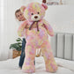 Tezituor Big Teddy Bear,52'' Giant Stuffed Animal Plush,Rainbow Yellow Soft Gifts For Valentine, Christmas, Birthday.