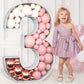Imprsv 3Ft Mosaic Numbers For Balloons, Marquee Number, Mosaic Number Frame, Number 3 Balloon For Class Of 2023 Decorations, 3Rd
