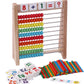 Cltoyvers Wooden Abacus For Kids - 100 Counting Sticks And Number Toys Cards 1-100, Educational Math Games For Preschool And Elementary School 1St 2Nd Grade
