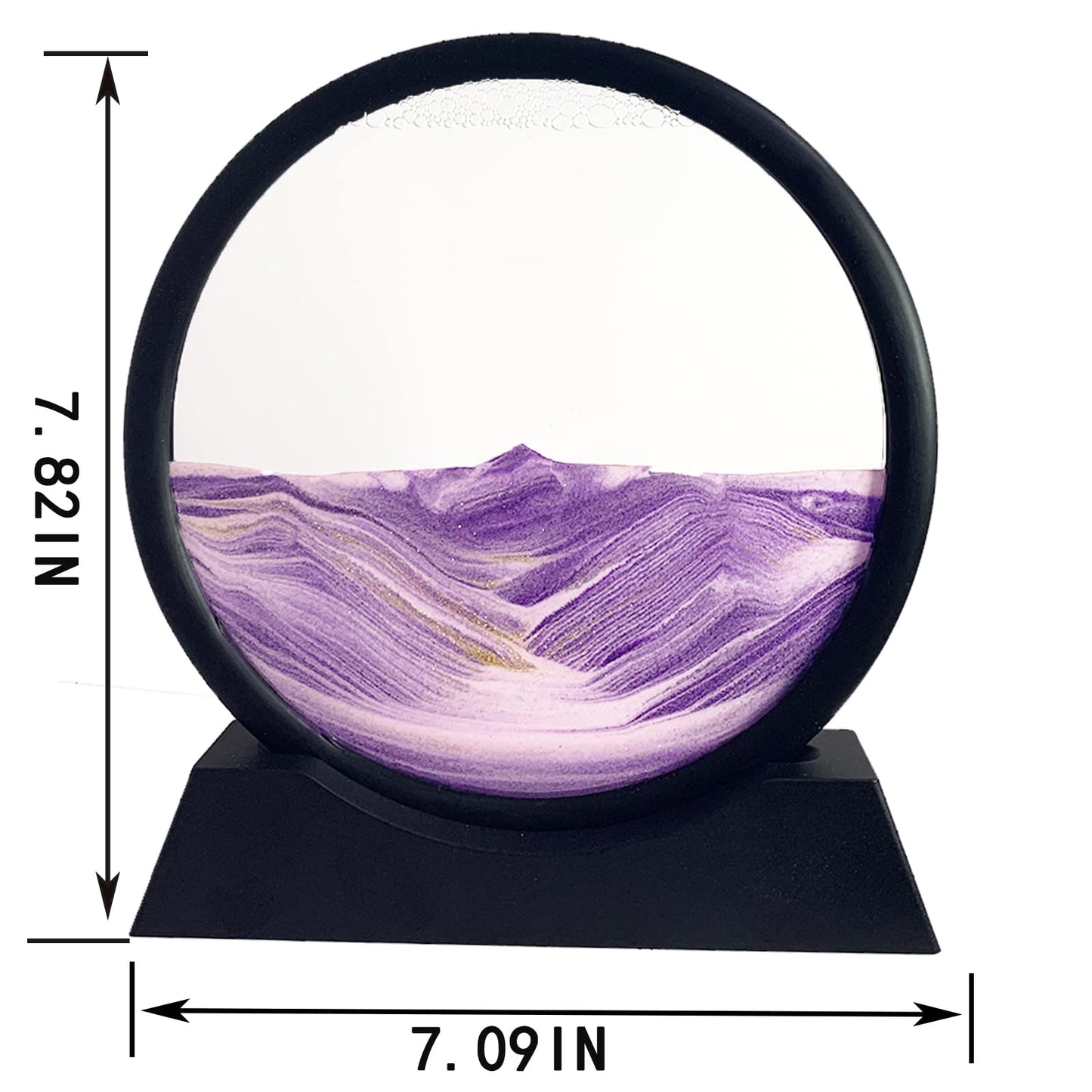 SANDCLE Moving Sand Art 3D Deep Sea Sandscape - 7" Purple Glass Decor