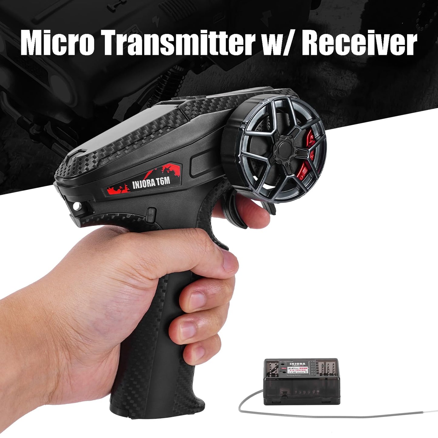 INJORA INT-T6M 2.4GHz Digital Radio Micro Transmitter Remote Control with 6CH Receiver for 1/24 1/18 RC Upgrade