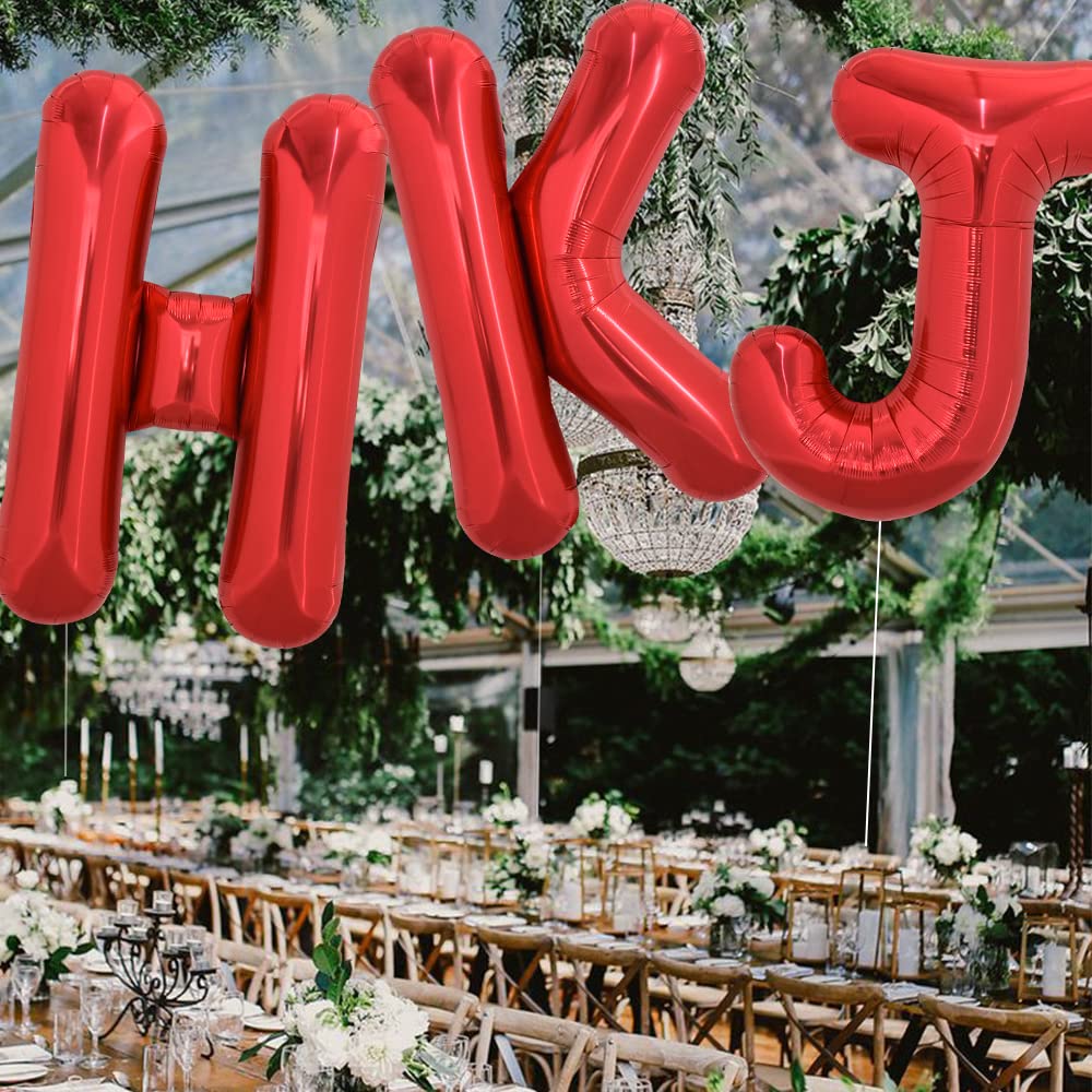 Toniful 40 Inch Large Bright Red Letter Balloons A-Z, Giant Jumbo Helium Foil Mylar Big Letter K Balloons For Birthday Party Ann