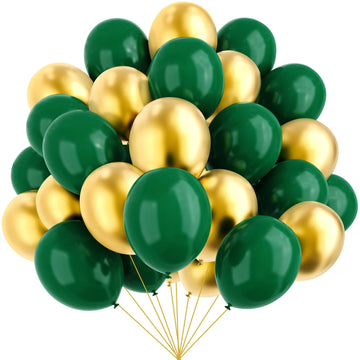 Ymsz Green And Gold Balloons, 67Pcs 12 Inch Metallic Gold And Dark Green Balloons For Birthday, Graduation, St. Patrick'S Day, B