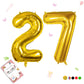Smlpuame 40 Inch Number Balloon 0-9 Gold Large Number 27 Balloons,Digital Balloons For Birthday Party Celebration Decorations Su